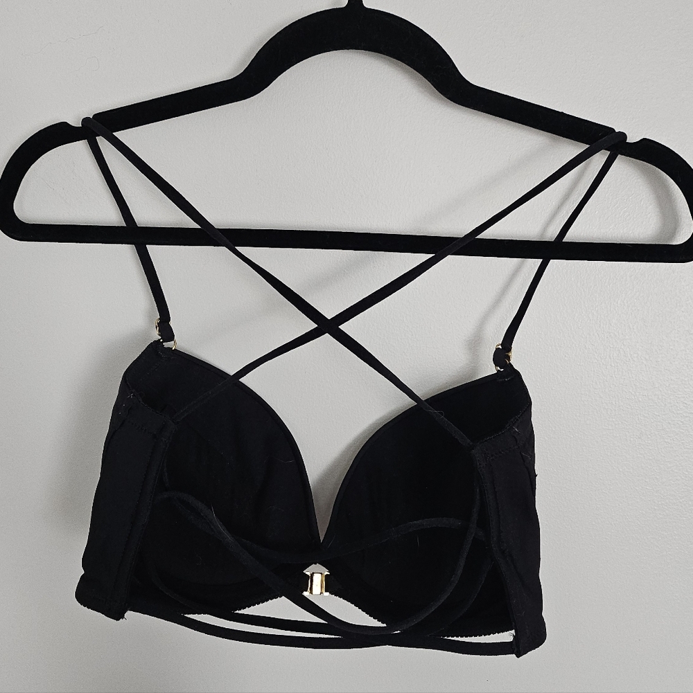 Japanese Strappy Back Front Close Pushup Bra Fits 30DD